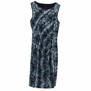 RW&Co  blue snakeskin fitted dress silver zippers